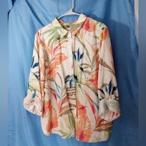 Chico's 100% Linen Shirt Size 3 Large